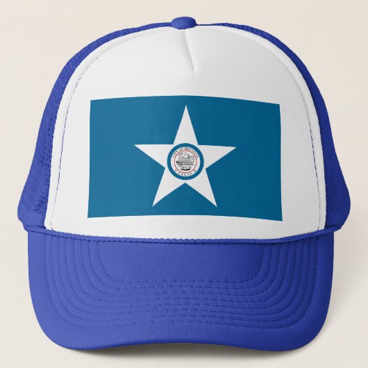Vlag van Houston, Texas Trucker Hat Pet (Voorkant)
