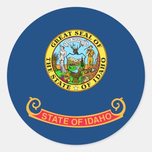 Vlag van Idaho Luggage Ronde Sticker (Voorkant)