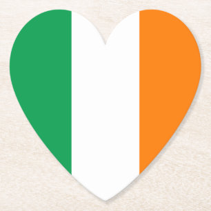 Vlag van Ierland Hart Kartonnen Onderzetters