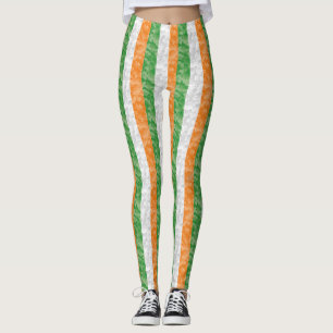 Vlag van Ierland met een shamrockpatroon Leggings