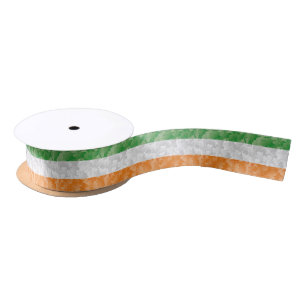 Vlag van Ierland met het shamrockpatroon Satin Rib Lint