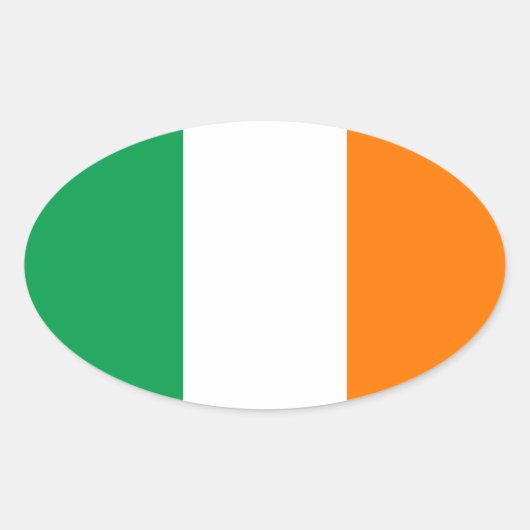 Vlag van Ierland Ovale Sticker (Voorkant)