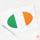 Vlag van Ierland Ovale Sticker (Envelop)