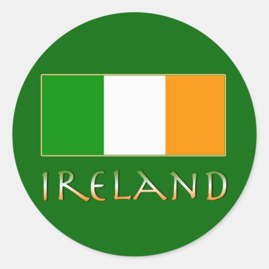 Vlag van Ierland Ronde Sticker (Voorkant)