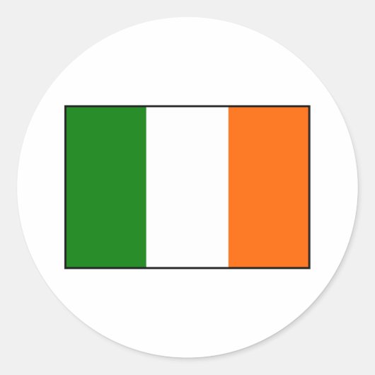 Vlag van Ierland Ronde Sticker (Voorkant)