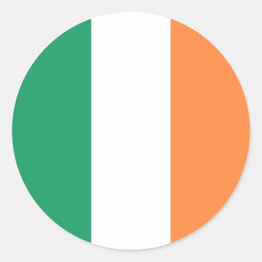 Vlag van Ierland Ronde Sticker (Voorkant)