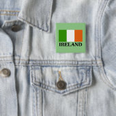 Vlag van Ierland Vierkante Button 5,1 Cm (In situ)