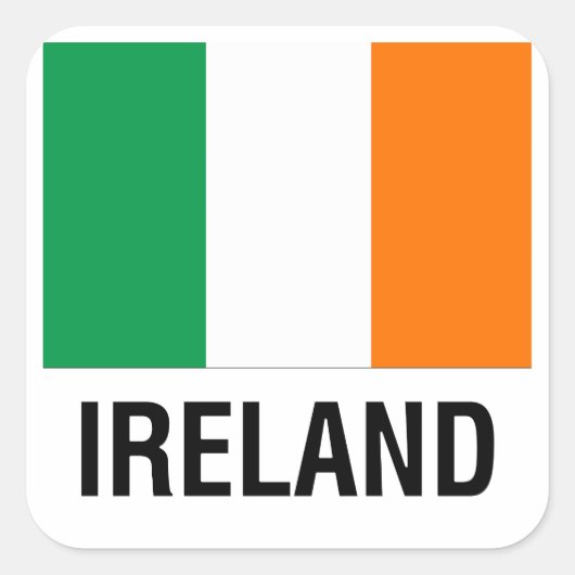 VLAG VAN IERLAND VIERKANTE STICKER (Voorkant)