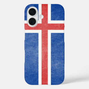 Vlag van IJsland Grunge iPhone 16 Hoesje