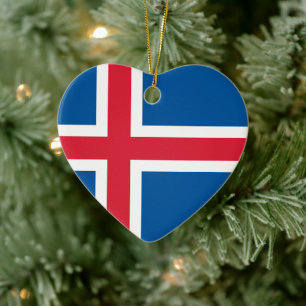 Vlag van IJsland Keramisch Ornament