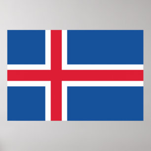Vlag van IJsland Poster