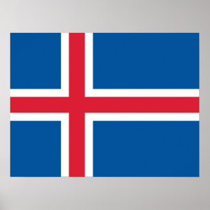 Vlag van IJsland Poster