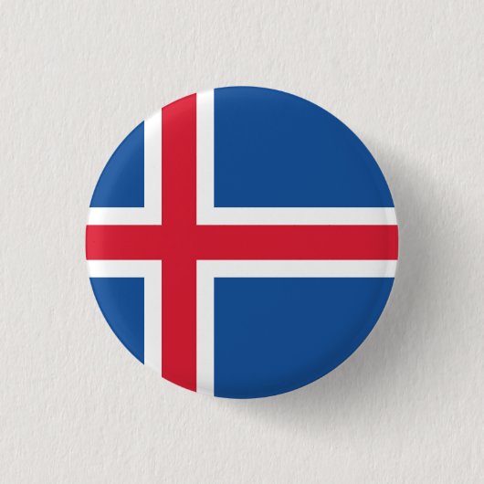 Vlag van IJsland Ronde Button 3,2 Cm (Voorkant)