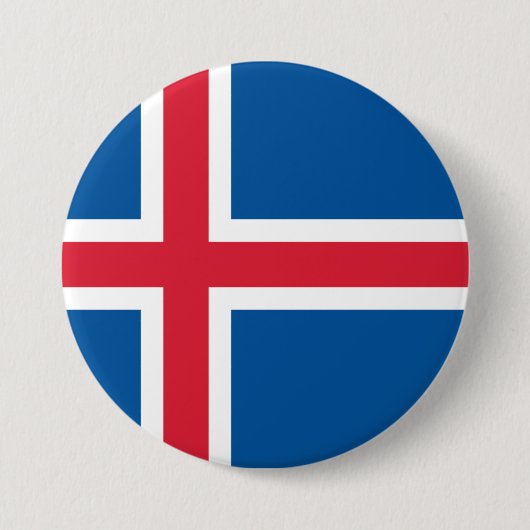 Vlag van IJsland Ronde Button 7,6 Cm (Voorkant)
