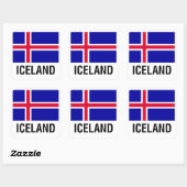 VLAG VAN IJSLAND VIERKANTE STICKER (Vel)