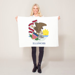 Vlag van Illinois Fleece Deken