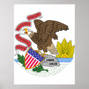 Vlag van Illinois Poster