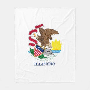 Vlag van Illinois State Design Fleece Deken