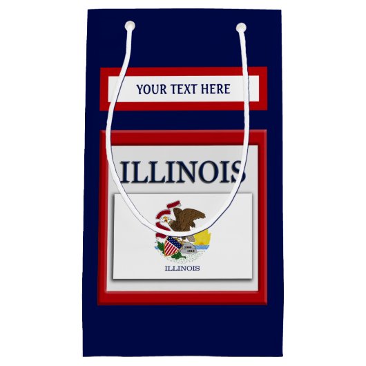 Vlag van Illinois State Design Klein Cadeauzakje (Voorkant)
