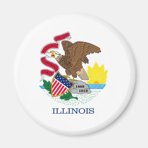 Vlag van Illinois State Design Magneet