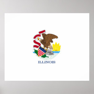 Vlag van Illinois State Design Poster