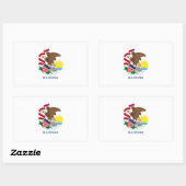 Vlag van Illinois State Design Rechthoekige Sticker (Vel)