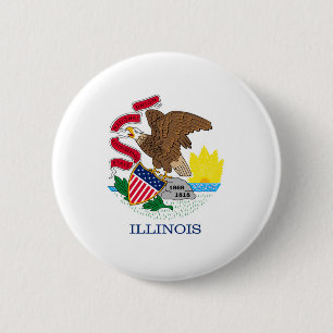 Vlag van Illinois State Design Ronde Button 5,7 Cm