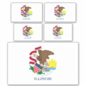Vlag van Illinois State Design Sticker (Voorkant)
