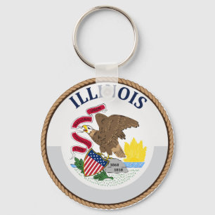 Vlag van Illinois Zegel Sleutelhanger