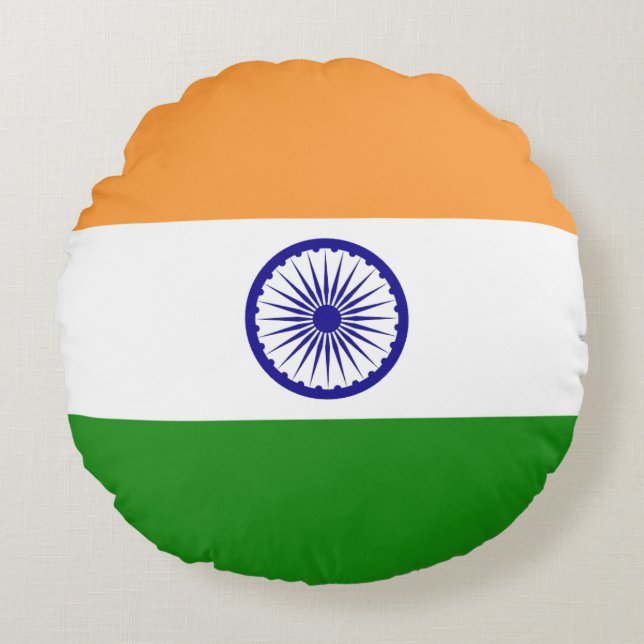 Vlag van India Rond Kussen (Voorkant)