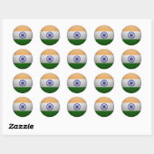 Vlag van India Ronde Sticker (Vel)