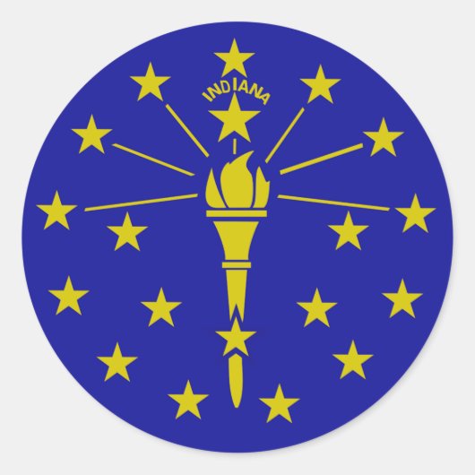 Vlag van Indiana Ronde Sticker (Voorkant)