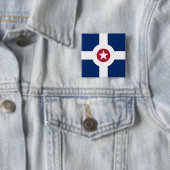 Vlag van Indianapolis, Indiana-Button Vierkante Button 5,1 Cm (In situ)