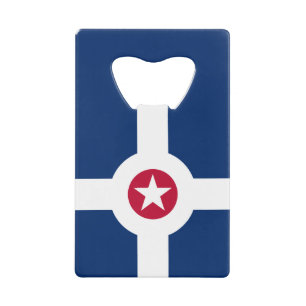 Vlag van Indianapolis, Indiana-creditcard fles O Kredietkaart Flessenopener