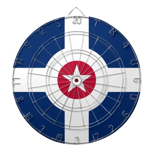 Vlag van Indianapolis, Indiana-dartboard met kunst Dartbord (Voorkant)