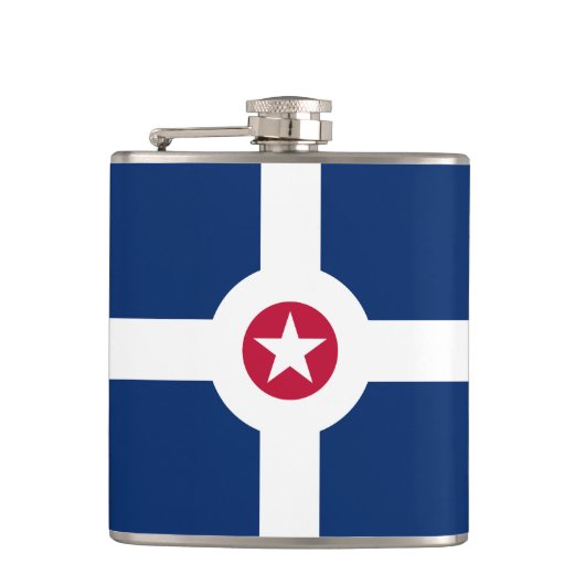 Vlag van Indianapolis, Indiana Flask Heupfles (Voorkant)