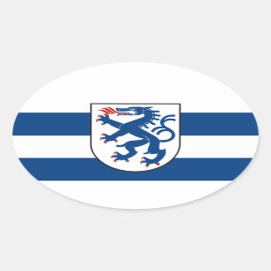 Vlag van Ingolstadt, Beieren - DUITSLAND Ovale Sticker