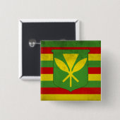 Vlag van inheemse Hawaiians Vierkante Button 5,1 Cm (Voorkant /achterkant)