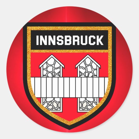 Vlag van Innsbruck Ronde Sticker (Voorkant)