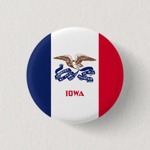 Vlag van Iowa Ronde Button 3,2 Cm