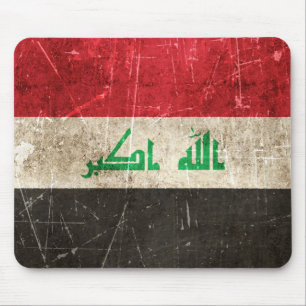 vlag van Irak met ouderdom en kraakbedekking Muismat
