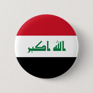 Vlag van Irak Ronde Button 5,7 Cm