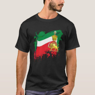 Vlag van Iran met Pahlavi-kroon shir va khorshyid T-shirt