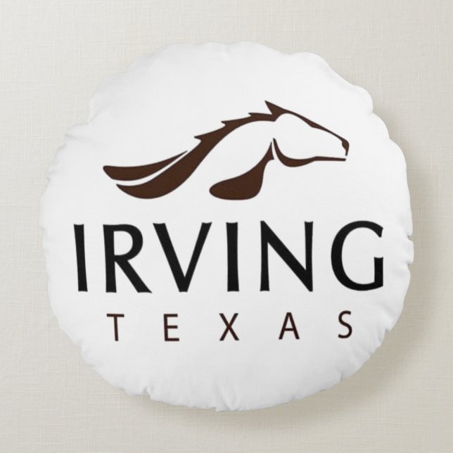 vlag van Irving (Texas) Rond Kussen (Voorkant)