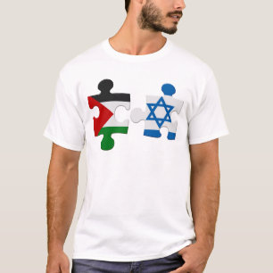 Vlag van Israël en Palestine Conflict Puzzle T-Sh T-shirt