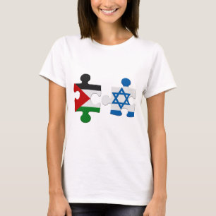 Vlag van Israël en Palestine Conflict Puzzle T-Sh T-shirt