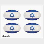 Vlag van Israël Ovale Sticker (Vel)
