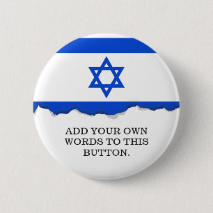 Vlag van Israël Ronde Button 5,7 Cm