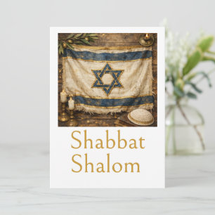 Vlag van Israël, Shabbat Shalom, Rustic Boerderij Kaart