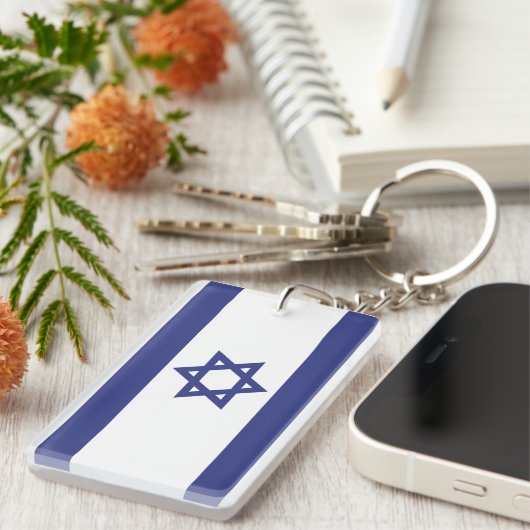 Vlag van Israël Sleutelhanger (Voorkant Rechts)